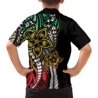Polynesian Plumeria Floral Tattoo Pattern Family Matching Off Shoulder Short Dress and Hawaiian Shirt Reggae Style LT9 - Polynesian Pride