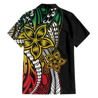 Polynesian Plumeria Floral Tattoo Pattern Family Matching Puletasi and Hawaiian Shirt Reggae Style LT9 - Polynesian Pride