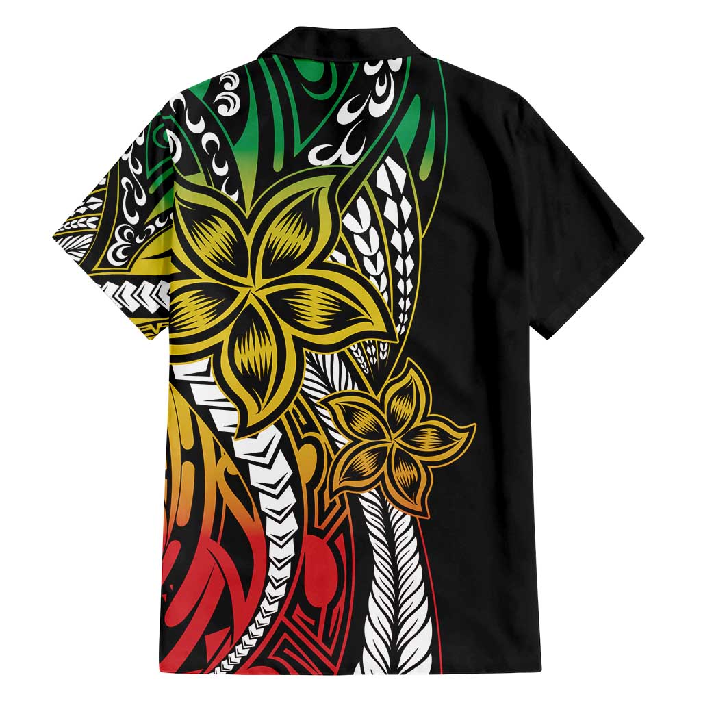 Polynesian Plumeria Floral Tattoo Pattern Family Matching Tank Maxi Dress and Hawaiian Shirt Reggae Style LT9 - Polynesian Pride