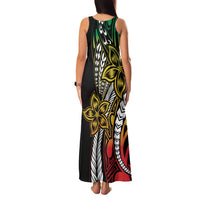 Polynesian Plumeria Floral Tattoo Pattern Family Matching Tank Maxi Dress and Hawaiian Shirt Reggae Style LT9 - Polynesian Pride