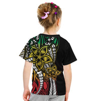 Polynesian Plumeria Floral Tattoo Pattern Kid T Shirt Reggae Style LT9 - Polynesian Pride