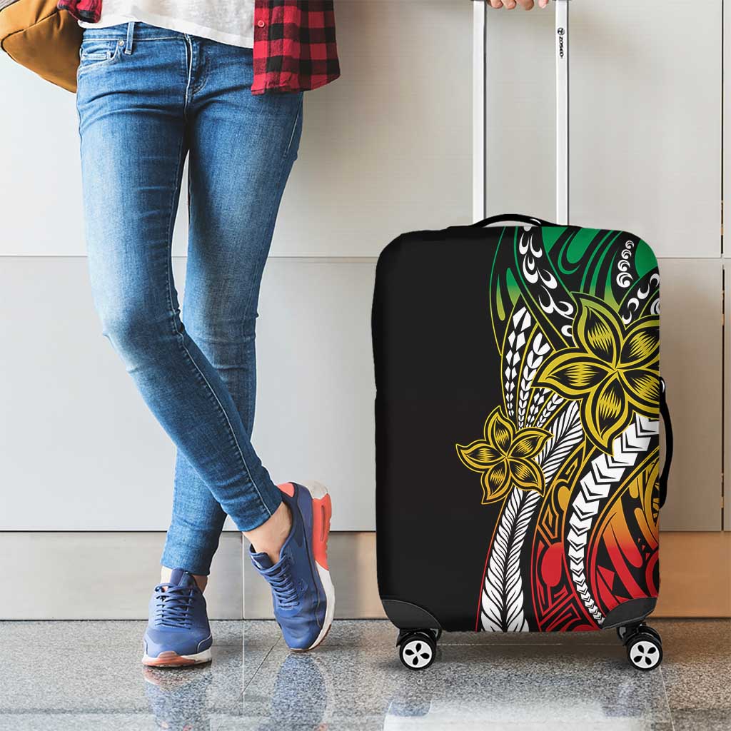 Polynesian Plumeria Floral Tattoo Pattern Luggage Cover Reggae Style