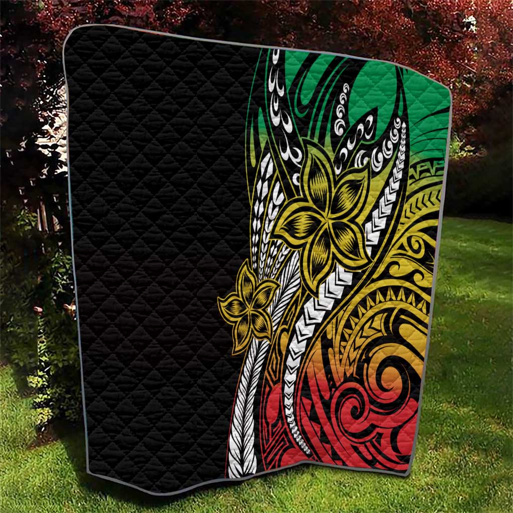 Polynesian Plumeria Floral Tattoo Pattern Quilt Reggae Style LT9 - Polynesian Pride