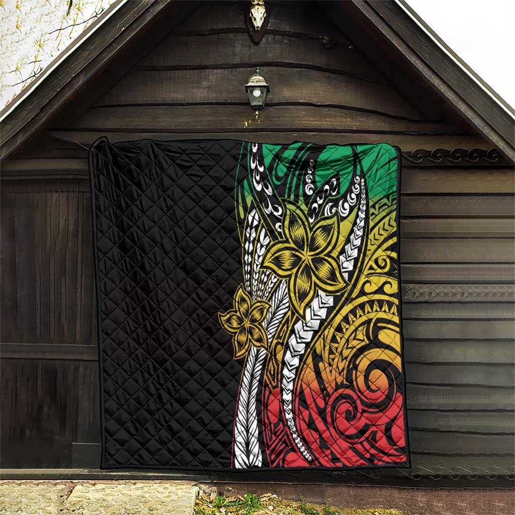 Polynesian Plumeria Floral Tattoo Pattern Quilt Reggae Style LT9 - Polynesian Pride