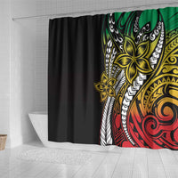 Polynesian Plumeria Floral Tattoo Pattern Shower Curtain Reggae Style LT9 - Polynesian Pride