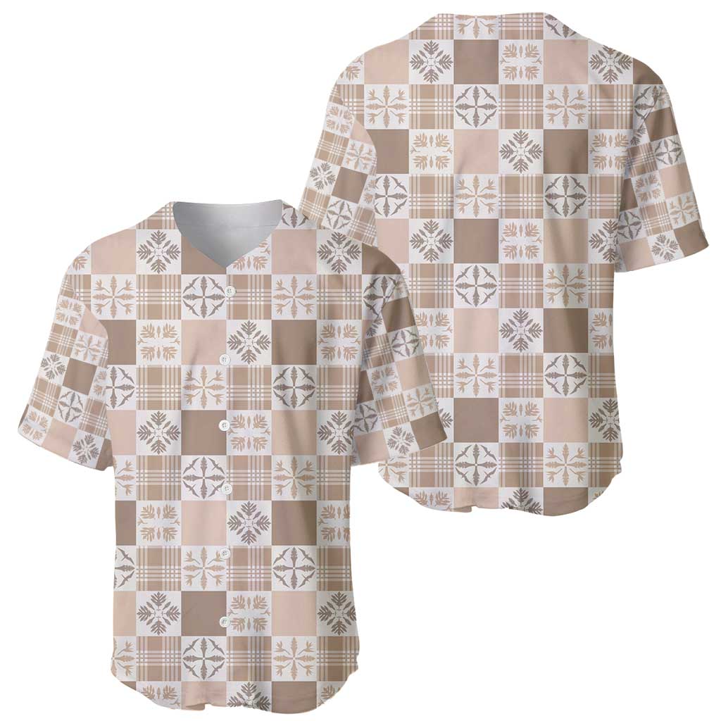 Hawaiian Palaka Quilt Pattern Baseball Jersey Hawaii Culture Bird of Paradise Exotic Motif - Polynesian Pride