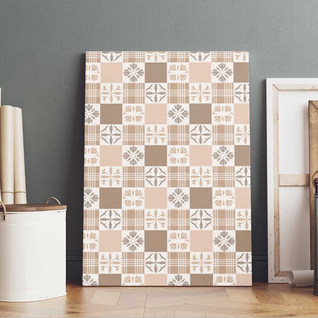 Hawaiian Palaka Quilt Pattern Canvas Wall Art Hawaii Culture Bird of Paradise Exotic Motif - Polynesian Pride