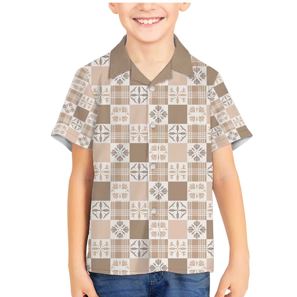 Hawaiian Palaka Quilt Pattern Family Matching Mermaid Dress and Hawaiian Shirt Hawaii Culture Bird of Paradise Exotic Motif - Polynesian Pride