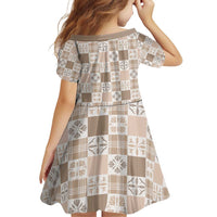 Hawaiian Palaka Quilt Pattern Family Matching Off Shoulder Short Dress and Hawaiian Shirt Hawaii Culture Bird of Paradise Exotic Motif - Polynesian Pride