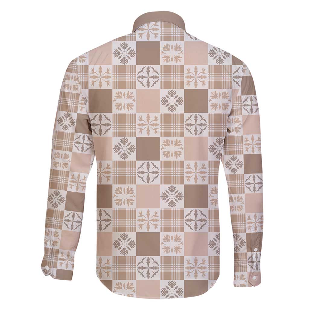 Hawaiian Palaka Quilt Pattern Family Matching Off Shoulder Short Dress and Hawaiian Shirt Hawaii Culture Bird of Paradise Exotic Motif - Polynesian Pride