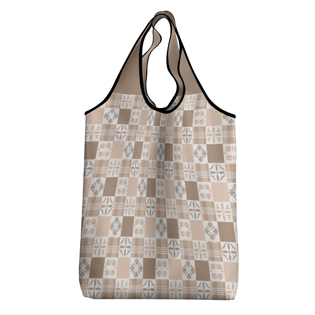 Hawaiian Palaka Quilt Pattern Grocery Bag Hawaii Culture Bird of Paradise Exotic Motif LT9 - Polynesian Pride