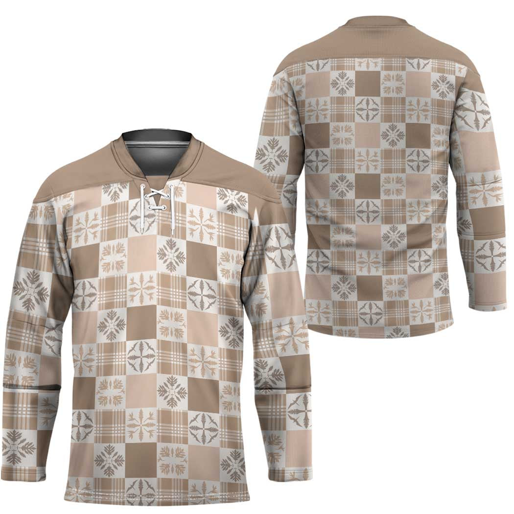 Hawaiian Palaka Quilt Pattern Hockey Jersey Hawaii Culture Bird of Paradise Exotic Motif LT9 - Polynesian Pride