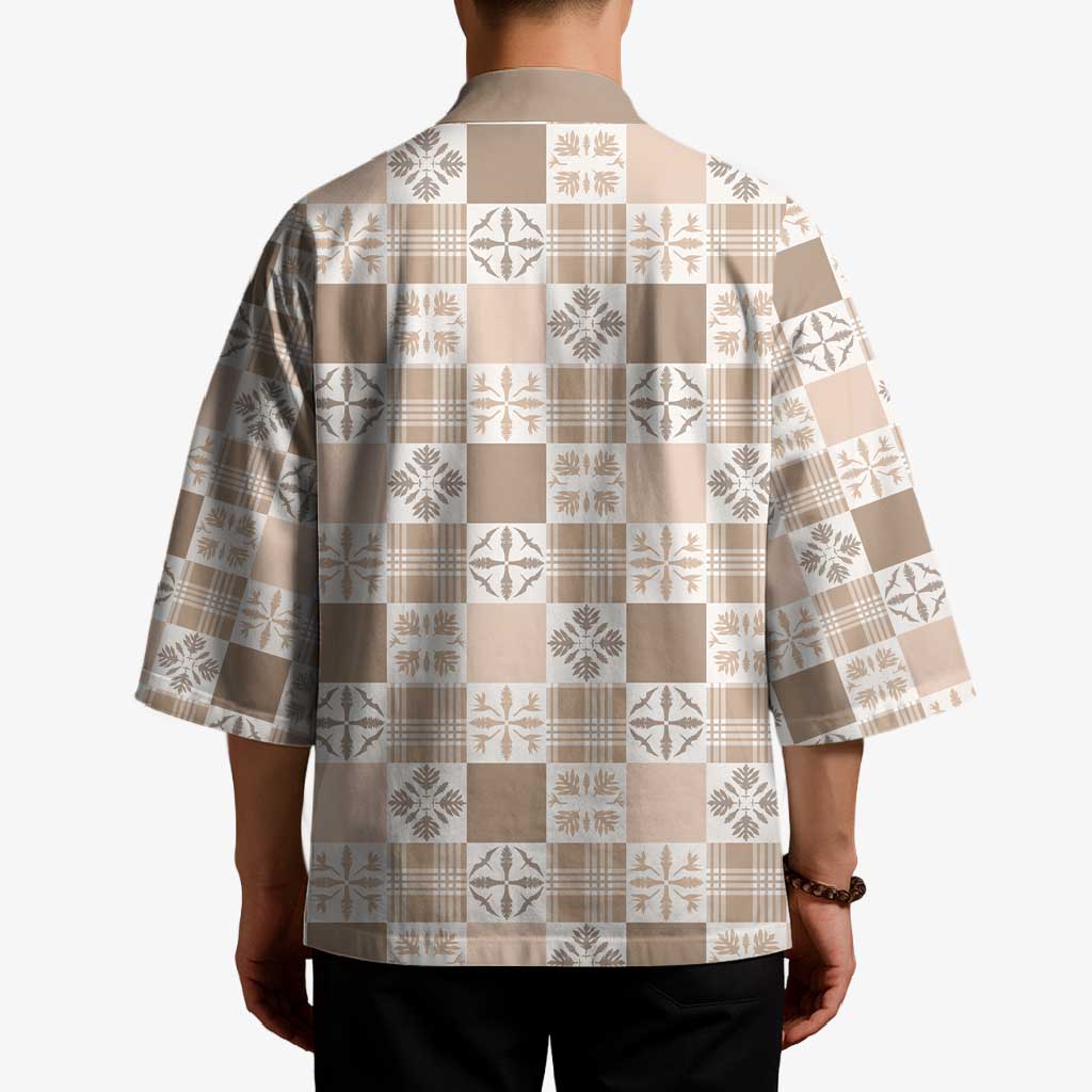 Hawaiian Palaka Quilt Pattern Kimono Hawaii Culture Bird of Paradise Exotic Motif LT9 - Polynesian Pride