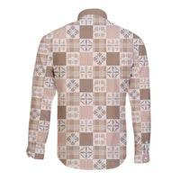 Hawaiian Palaka Quilt Pattern Long Sleeve Button Shirt Hawaii Culture Bird of Paradise Exotic Motif LT9 - Polynesian Pride