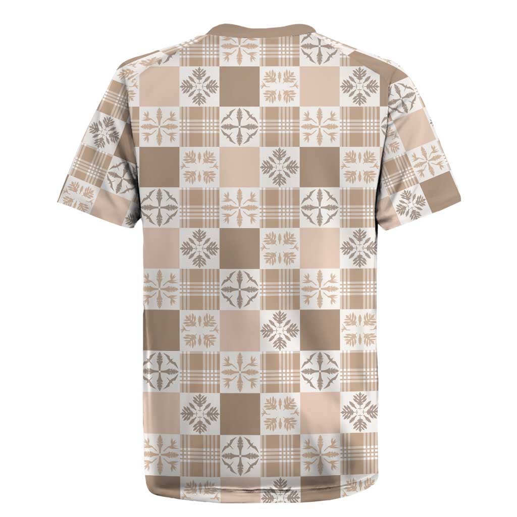 Hawaiian Palaka Quilt Pattern Rugby Jersey Hawaii Culture Bird of Paradise Exotic Motif - Polynesian Pride