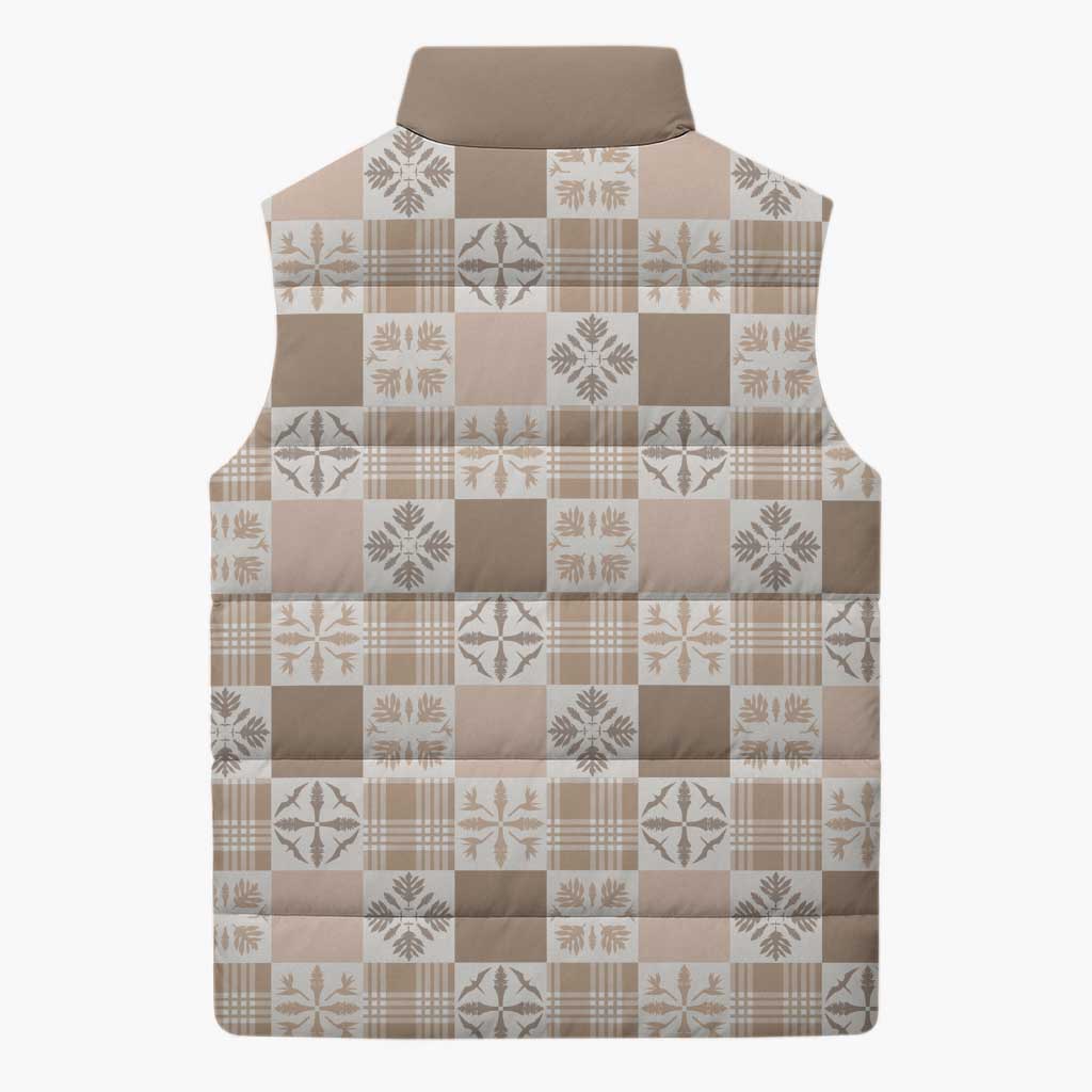 Hawaiian Palaka Quilt Pattern Sleeveless Puffer Jacket Hawaii Culture Bird of Paradise Exotic Motif LT9 - Polynesian Pride