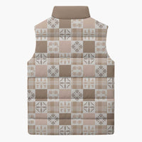 Hawaiian Palaka Quilt Pattern Sleeveless Puffer Jacket Hawaii Culture Bird of Paradise Exotic Motif LT9 - Polynesian Pride