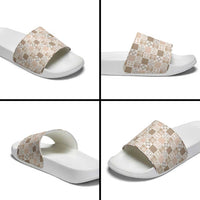 Hawaiian Palaka Quilt Pattern Slide Sandals Hawaii Culture Bird of Paradise Exotic Motif LT9 - Polynesian Pride