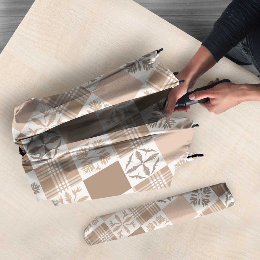 Hawaiian Palaka Quilt Pattern Umbrella Hawaii Culture Bird of Paradise Exotic Motif - Polynesian Pride