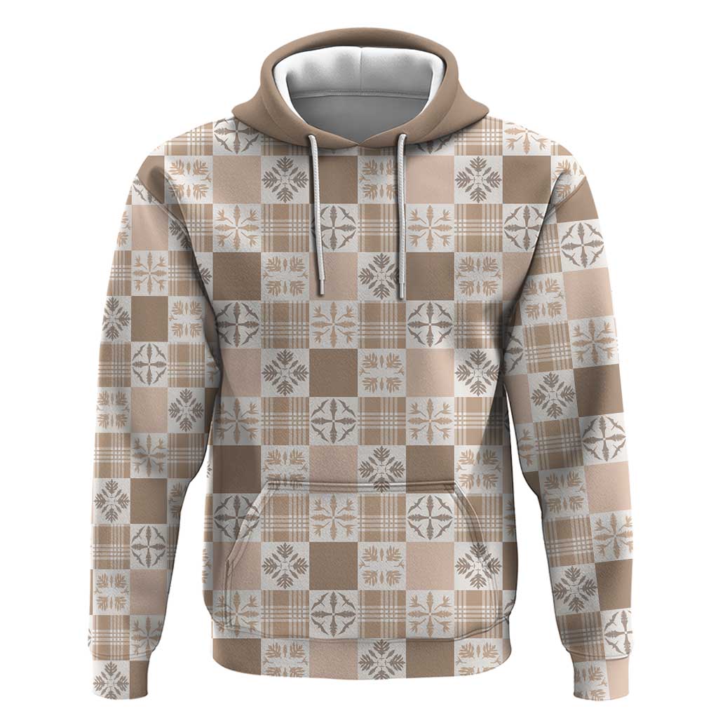 Hawaiian Palaka Quilt Pattern Zip Hoodie Hawaii Culture Bird of Paradise Exotic Motif - Polynesian Pride