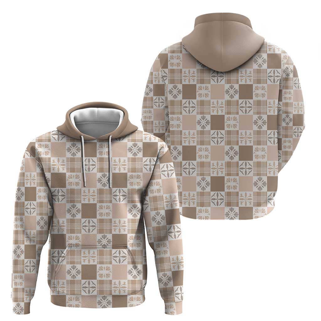 Hawaiian Palaka Quilt Pattern Zip Hoodie Hawaii Culture Bird of Paradise Exotic Motif - Polynesian Pride