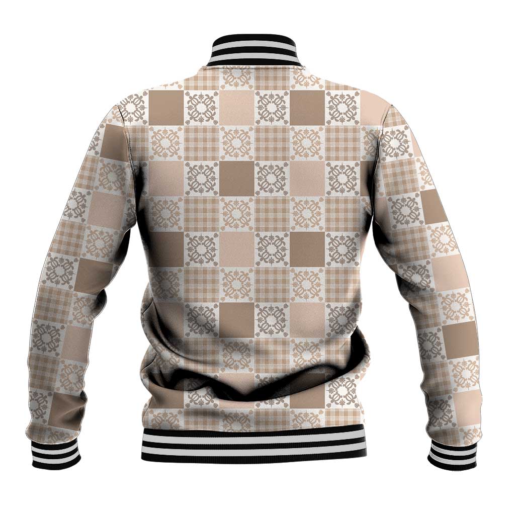 Hawaiian Palaka Quilt Pattern Baseball Jacket Hawaii Culture Honu Turtle LT9 - Polynesian Pride