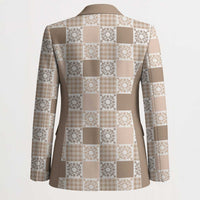 Hawaiian Palaka Quilt Pattern Blazer Hawaii Culture Honu Turtle LT9 - Polynesian Pride