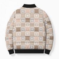 Hawaiian Palaka Quilt Pattern Bomber Puffer Jacket Hawaii Culture Honu Turtle LT9 - Polynesian Pride