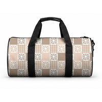 Hawaiian Palaka Quilt Pattern Duffle Bag Hawaii Culture Honu Turtle LT9 One size Beige - Polynesian Pride