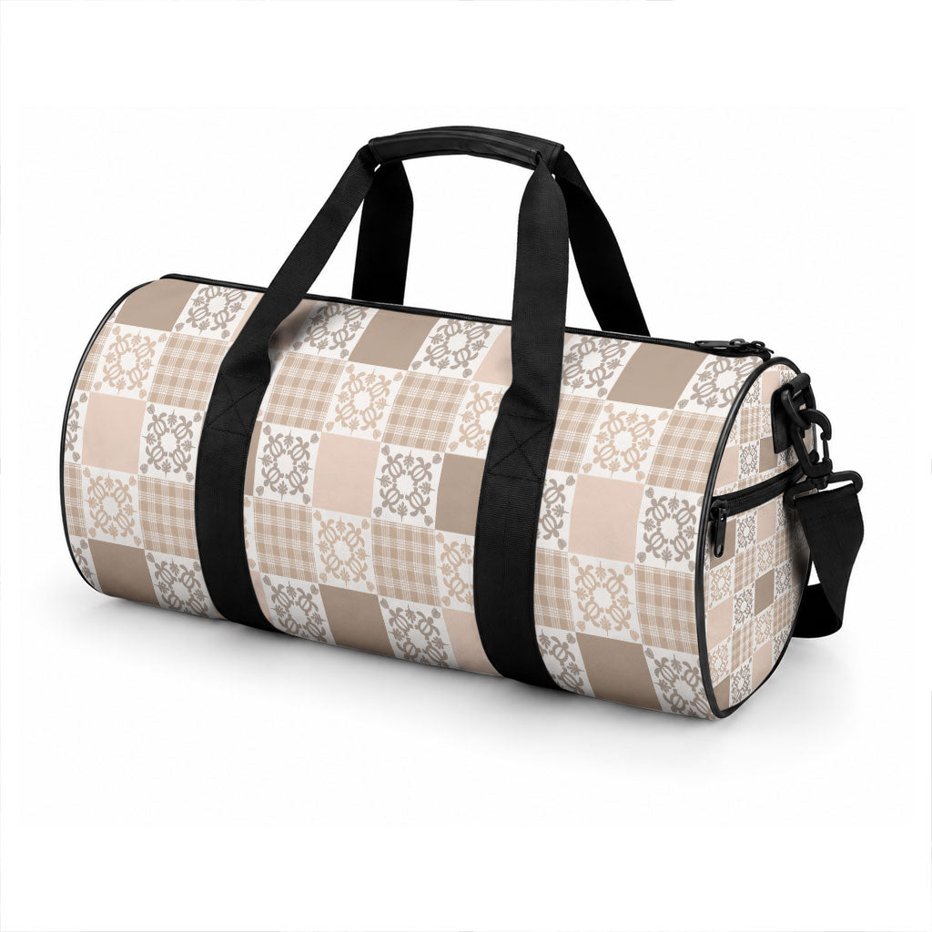 Hawaiian Palaka Quilt Pattern Duffle Bag Hawaii Culture Honu Turtle LT9 - Polynesian Pride
