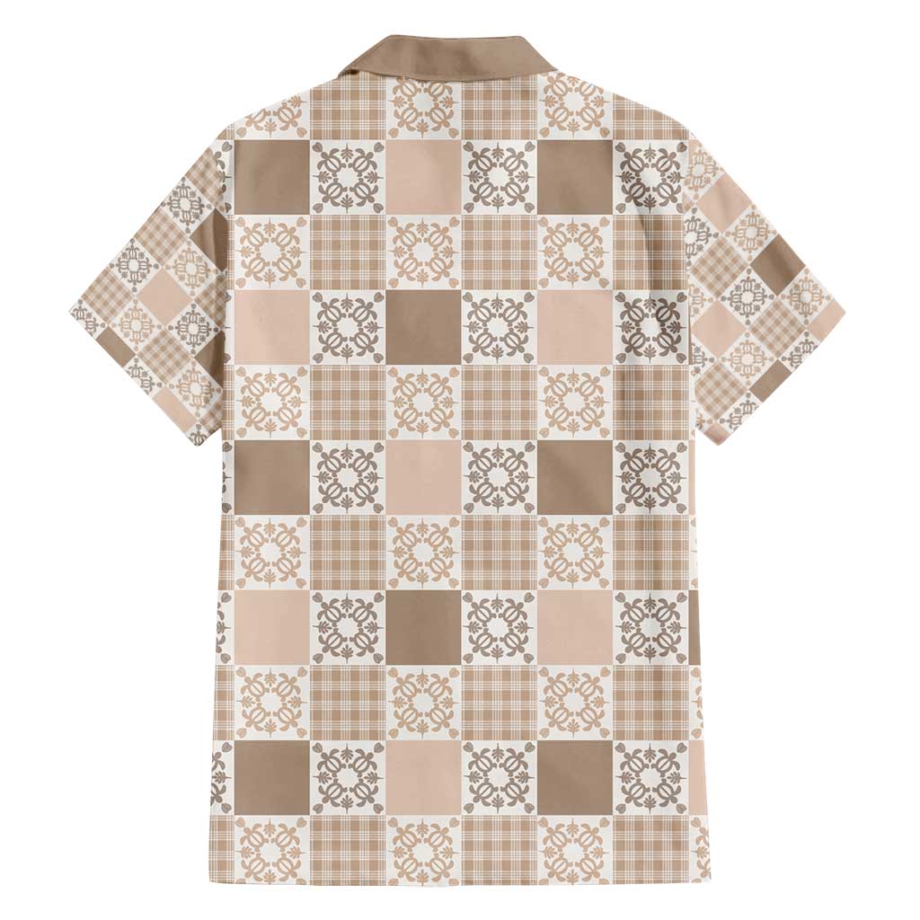 Hawaiian Palaka Quilt Pattern Family Matching Puletasi and Hawaiian Shirt Hawaii Culture Honu Turtle LT9 - Polynesian Pride