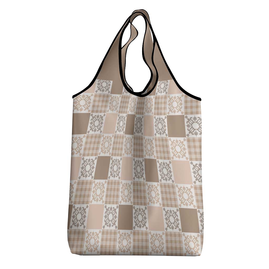 Hawaiian Palaka Quilt Pattern Grocery Bag Hawaii Culture Honu Turtle LT9 - Polynesian Pride