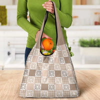 Hawaiian Palaka Quilt Pattern Grocery Bag Hawaii Culture Honu Turtle LT9 - Polynesian Pride
