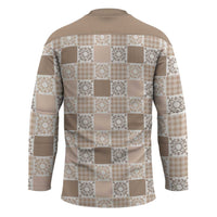 Hawaiian Palaka Quilt Pattern Hockey Jersey Hawaii Culture Honu Turtle - Polynesian Pride