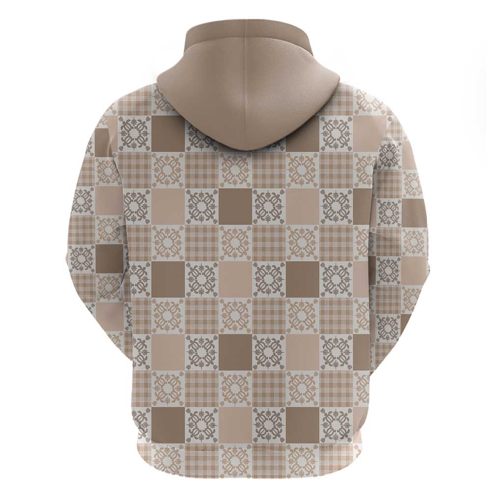 Hawaiian Palaka Quilt Pattern Hoodie Hawaii Culture Honu Turtle - Polynesian Pride