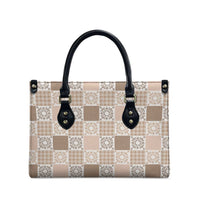 Hawaiian Palaka Quilt Pattern Leather Bag Hawaii Culture Honu Turtle - Polynesian Pride