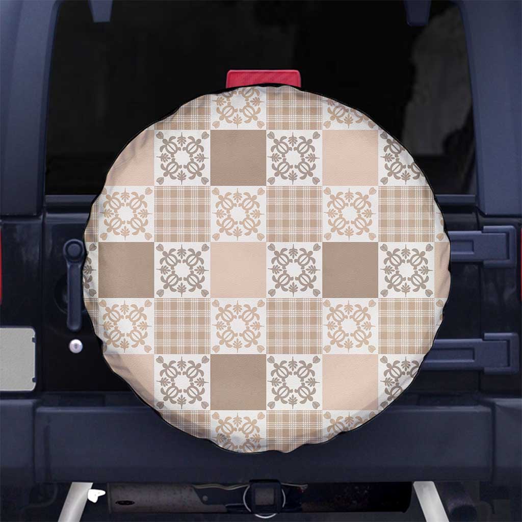 Hawaiian Palaka Quilt Pattern Spare Tire Cover Hawaii Culture Honu Turtle - Polynesian Pride