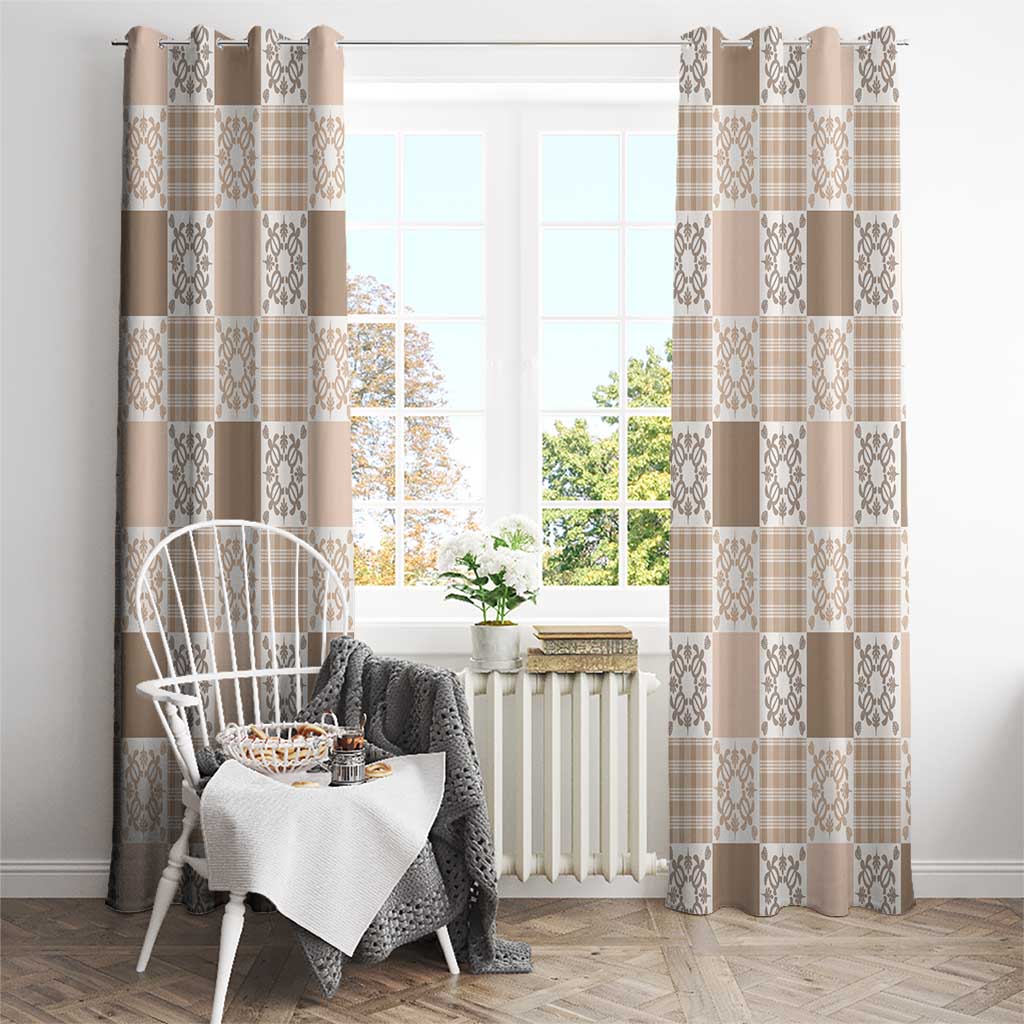 Hawaiian Palaka Quilt Pattern Window Curtain Hawaii Culture Honu Turtle LT9 - Polynesian Pride