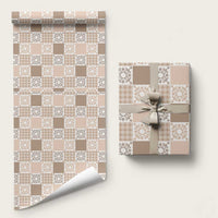 Hawaiian Palaka Quilt Pattern Wrapping Paper Hawaii Culture Honu Turtle - Polynesian Pride