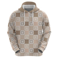 Hawaiian Palaka Quilt Pattern Zip Hoodie Hawaii Culture Honu Turtle - Polynesian Pride