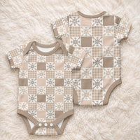Hawaiian Palaka Quilt Pattern Baby Onesie Hawaii Culture Pineapple LT9 - Polynesian Pride
