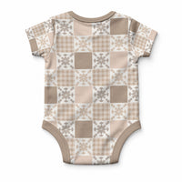 Hawaiian Palaka Quilt Pattern Baby Onesie Hawaii Culture Pineapple LT9 - Polynesian Pride