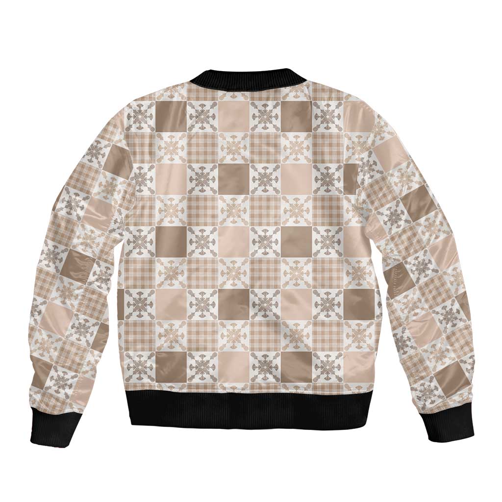 Hawaiian Palaka Quilt Pattern Bomber Jacket Hawaii Culture Pineapple LT9 - Polynesian Pride