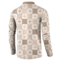 Hawaiian Palaka Quilt Pattern Button Sweatshirt Hawaii Culture Pineapple LT9 - Polynesian Pride
