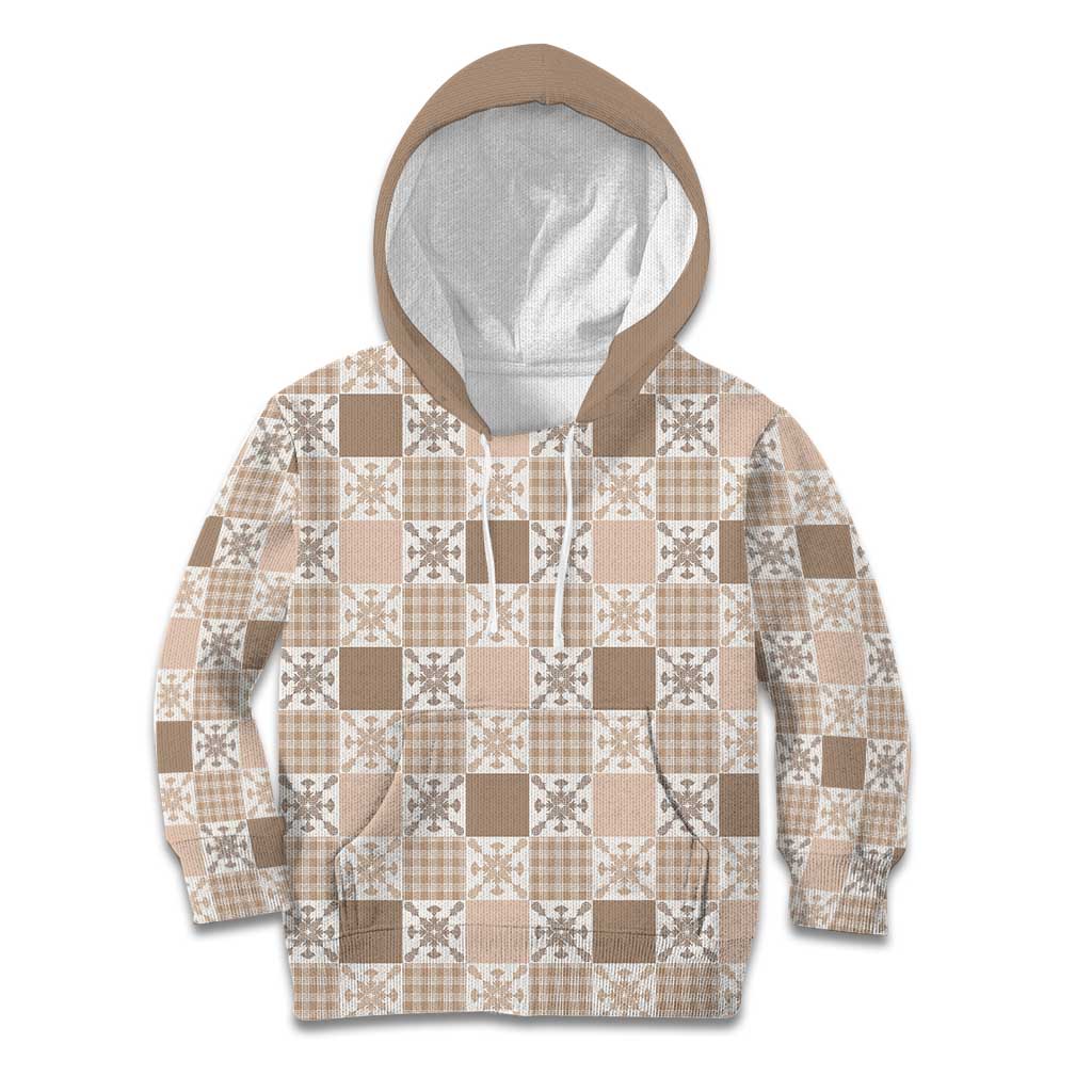 Hawaiian Palaka Quilt Pattern Kid Hoodie Hawaii Culture Pineapple - Polynesian Pride