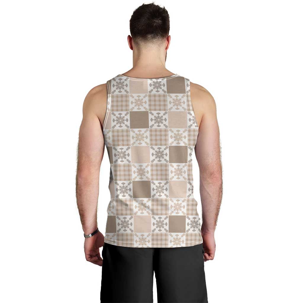 Hawaiian Palaka Quilt Pattern Men Tank Top Hawaii Culture Pineapple - Polynesian Pride