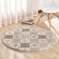 Hawaiian Palaka Quilt Pattern Round Carpet Hawaii Culture Pineapple - Polynesian Pride