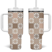 Hawaiian Palaka Quilt Pattern Tumbler With Handle Hawaii Culture Pineapple - Polynesian Pride