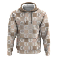 Hawaiian Palaka Quilt Pattern Zip Hoodie Hawaii Culture Pineapple - Polynesian Pride