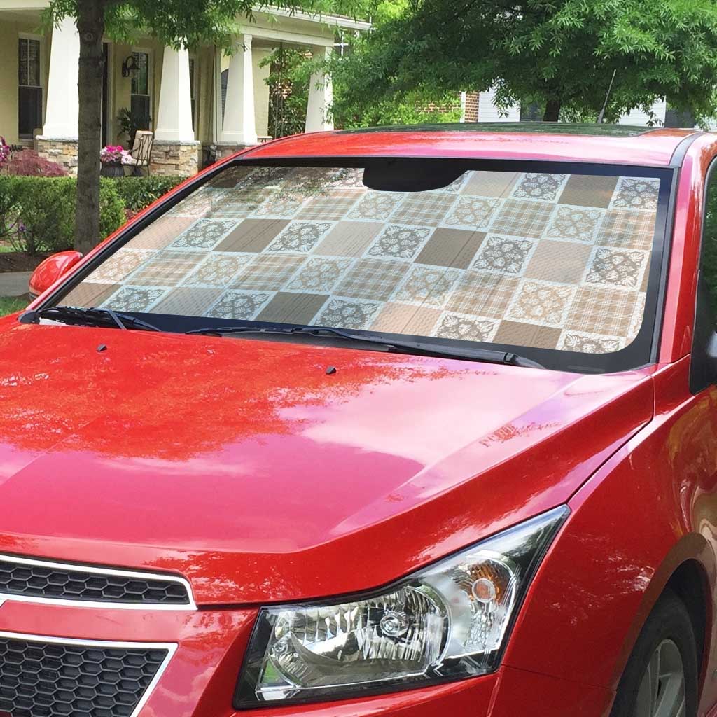 Hawaiian Palaka Quilt Pattern Auto Sun Shade Hawaii Culture Tropical Flowers Mix - Polynesian Pride